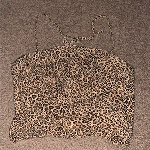 cheetah tie tank top